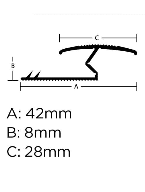 Carpet Door Bar Threshold Cover Strip - Z Edge