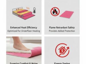 IMPERIAL STUDIOS 8mm Heatwave Carpet Underlay, Pink, Flame Retardant, Underfloor Heating Compatible, PU Foam