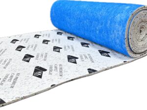 Carpet Underlay 12mm Thick PU Foam - 15m² Coverage - Non-Slip Gripper Underlay for Carpet Floors - Sound & Thermal Insulation - Durable Cushioned Carpet Underlayment – Purple/Blue