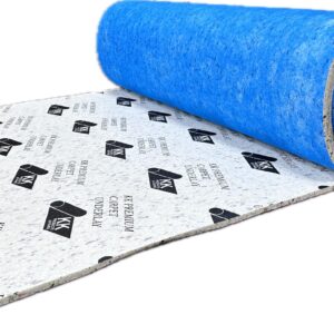 Carpet Underlay 12mm Thick PU Foam - 15m² Coverage - Non-Slip Gripper Underlay for Carpet Floors - Sound & Thermal Insulation - Durable Cushioned Carpet Underlayment – Purple/Blue
