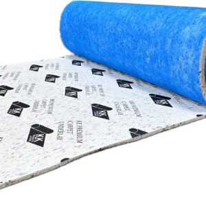 IMPERIAL STUDIOS Carpet Underlay - 5m2 PU Memory Foam, 12mm Thick - Anti-Skid Gripper for Carpets - Soft, Cushioned Underlayments - Heat & Sound Insulation - Blue Color