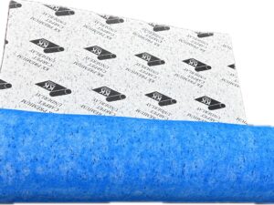 Carpet Underlay 12mm Thick PU Foam - 15m² Coverage - Non-Slip Gripper Underlay for Carpet Floors - Sound & Thermal Insulation - Durable Cushioned Carpet Underlayment – Purple/Blue